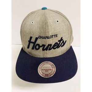 Charlotte Hornets Gray Purple Mitchell & Ness Snapback Hat